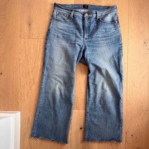 J. Crew Factory Wide-Leg Crop, Medium Denim, Size 29